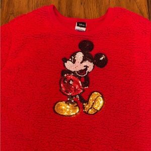 Disney Vibrant Red Sweater with Iconic Character Design